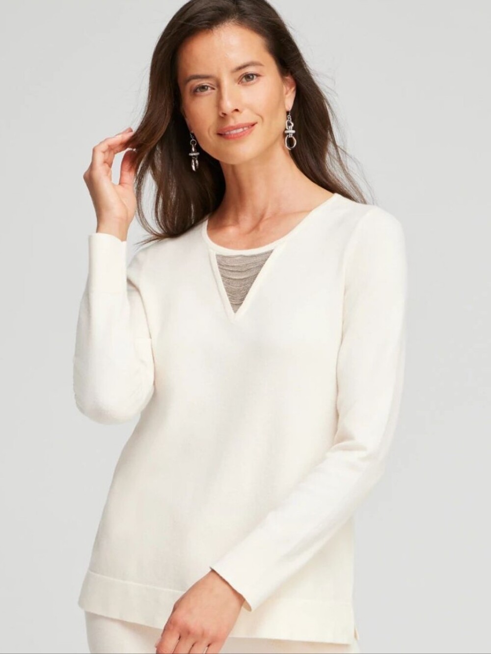 Chico's Zenergy Luxe Cashmere Blend Sweater Size 3 ( Large)